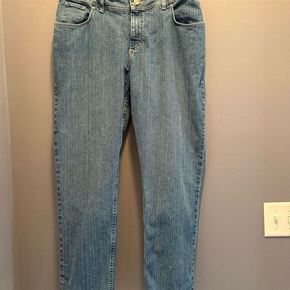 Riders by Lee Denim - Riders by Lee Women's Size 16 Blue Pinstripe Straight Jeans